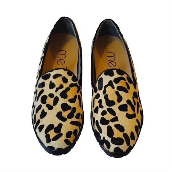 Me Too Cario Calf Hair Leather Leopard Print Slip-on Loafer Shoe Size 7.5 - Picture 3 of 9